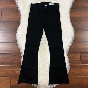 Rag & Bone Womens Size 24 Black Coal 10" Crop Flare Denim Jeans